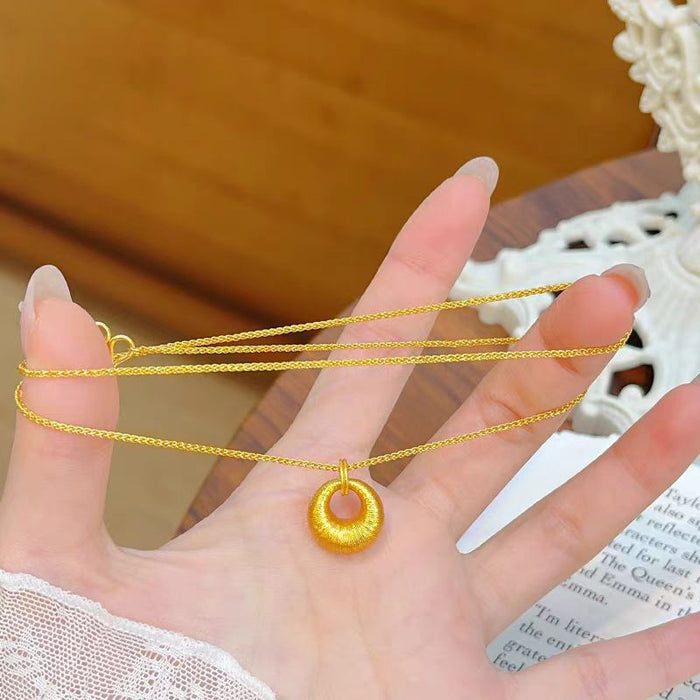 Wholesale Sand Gold Jewelry Brushed Gold Nugget Pendant Safety Buckle Jewelry Women's