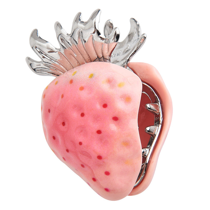 Wholesale Trendy Strawberry Hair Clip Acetate Handmade Fashion Accessory For Everyday Styling