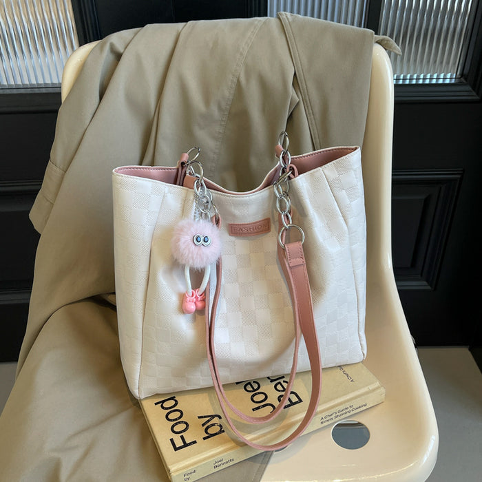 Wholesale Color blocked patchwork shoulder bag commuting tote bag