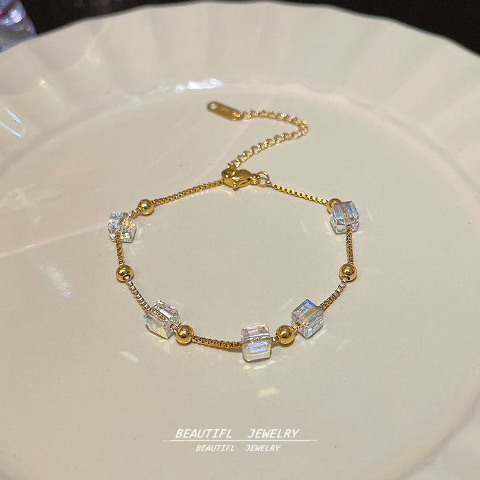 Wholesale stainless steel bracelet double-layer folded to wear