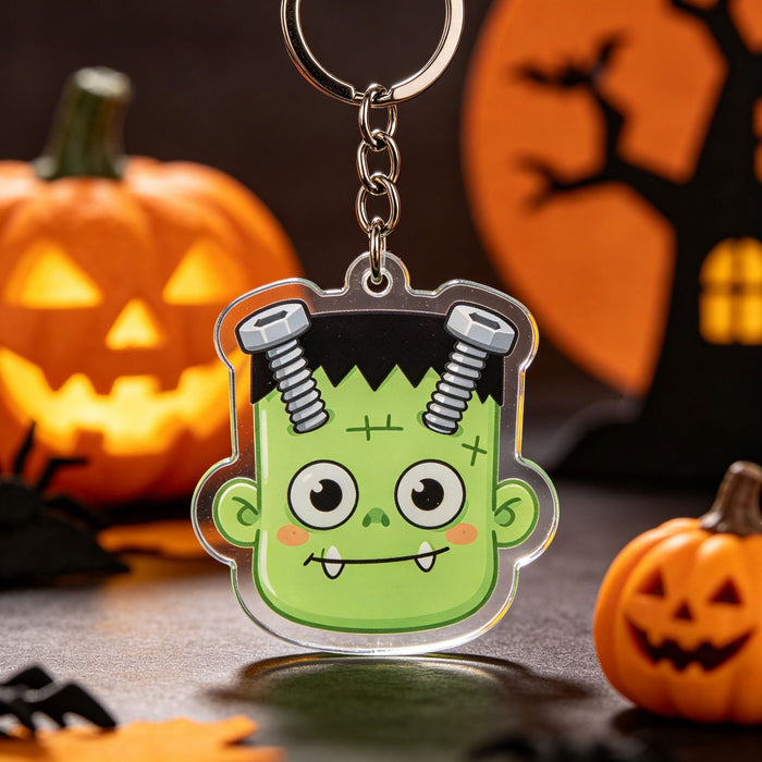 Wholesale Acrylic Keychain Pumpkin Witch Ghost Pendant Decorative Gift Accessory MOQ≥2