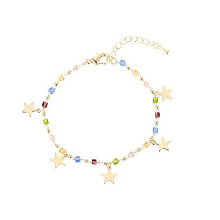 Wholesale Colorful crystal bead star bracelet with a minimalist design and accessories