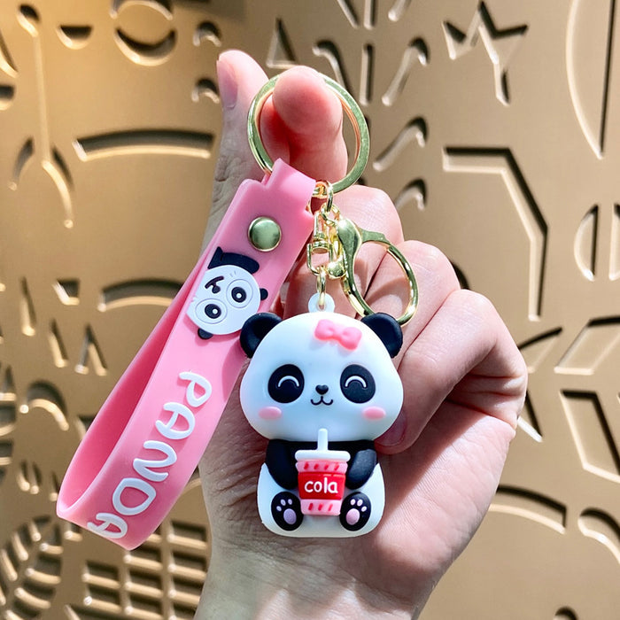 Wholesale Cartoon Cute Panda Doll Keychain Student Couple Bag Decorative