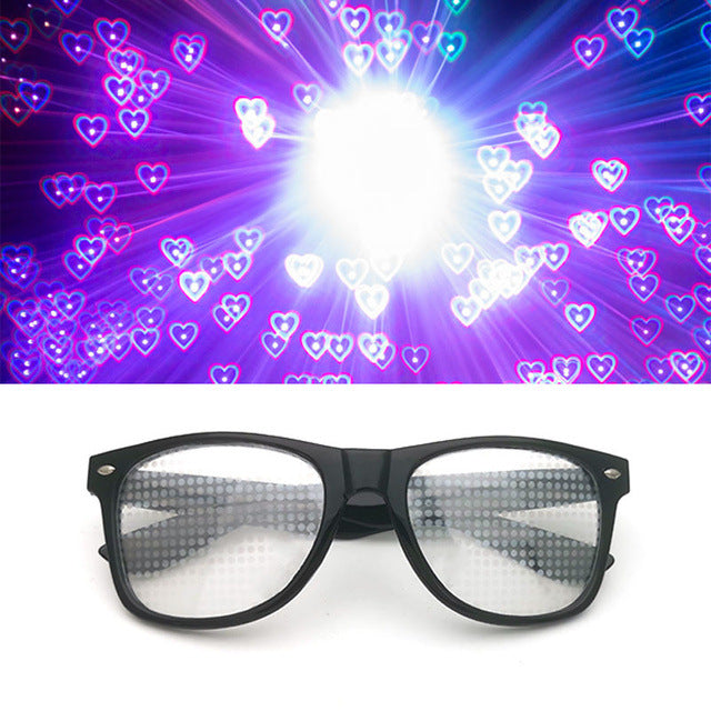 Wholesale Rice Nails Diffraction Love Special Effect Optical Mirror PC Sunglasses JDC-SG-Fuxin007