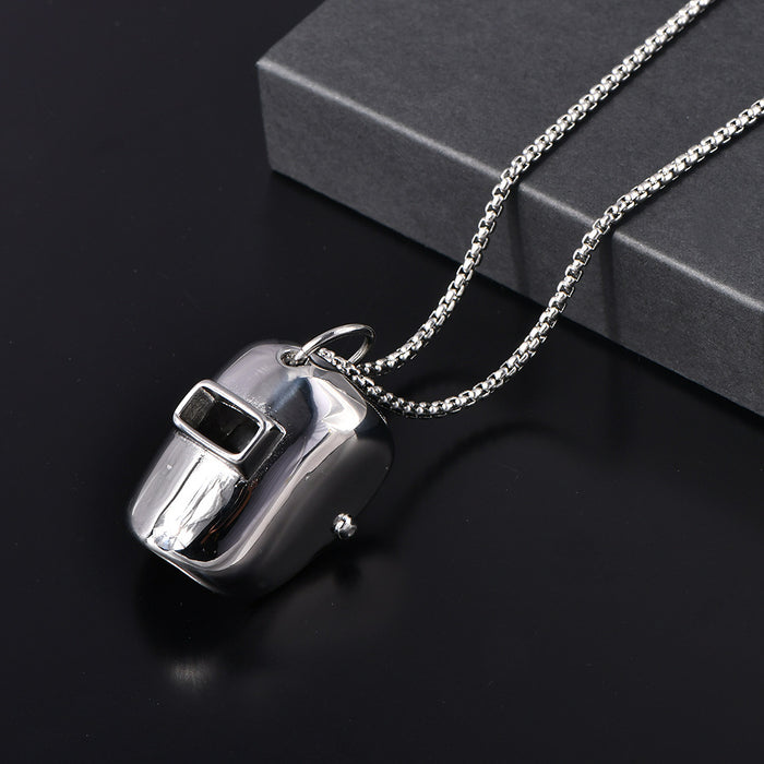 Wholesale Personalized welder mask three-level helmet titanium steel necklace