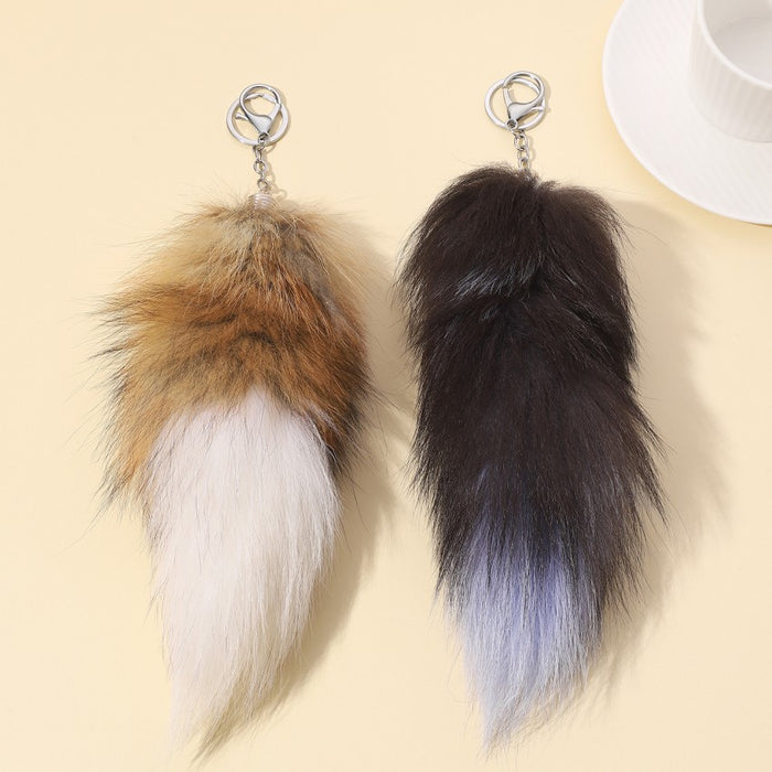 Wholesale Fox Tail Plush Keychain JDC-KC-RongRui046