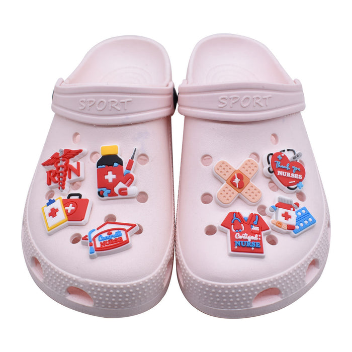 Wholesale 100pcs PVC Cartoon Medical Health DIY Shoe Buckle JDC-SC-RYY017