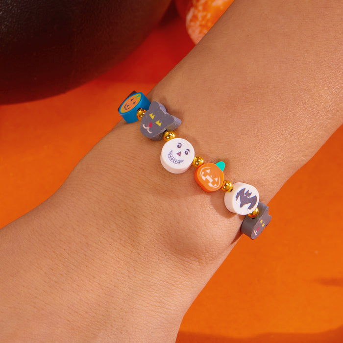 Wholesale  Pumpkin Ghost Cat Pumpkin Skull Contrasting Color Soft y Bracelet