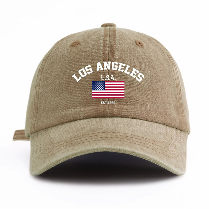 Wholesale Chic Los Angeles Baseball Cap USA Flag Print Adjustable Summer Sun Hat Gift