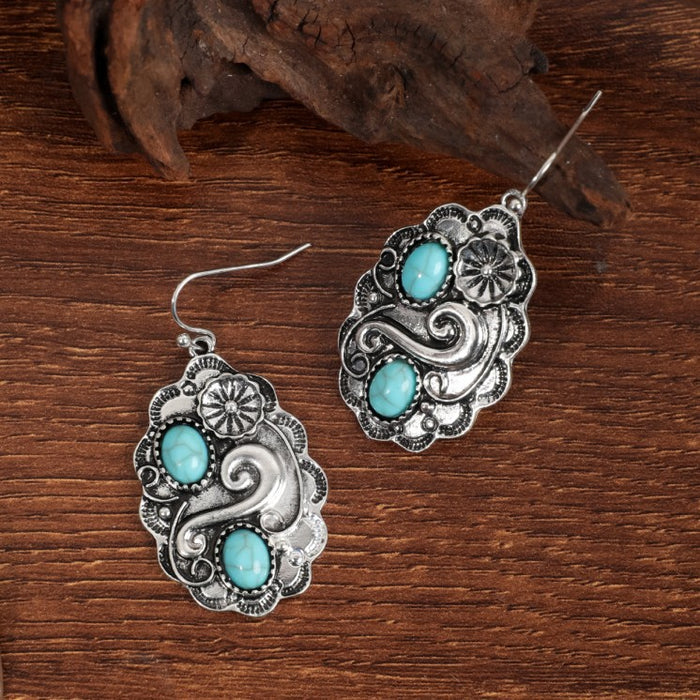 Wholesale Ethnic Style Turquoise Earrings JDC-ES-JunJie004