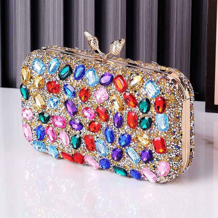 Wholesale Diamond Evening Bag Colorful Resin Diamond Handbag JDC-HB-YiX009