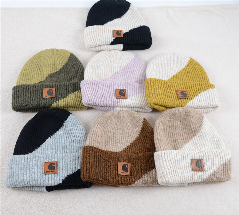 Wholesale Color-blocked Soft Autumn and Winter Knitted Beanie (F) JDC-FH-KuT019