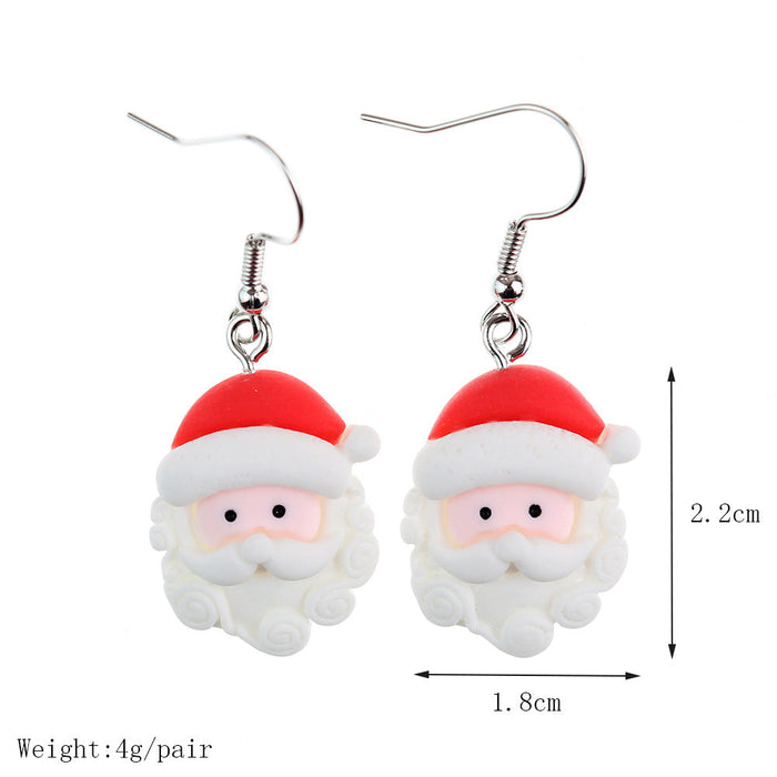 Wholesale Earrings Resin Santa Snowman Elk Christmas Tree JDC-ES-niqing024