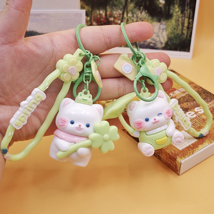 Wholesale Cute Cat Keychain Car Pendant Creative Keychain School Bag Cartoon Pendant Men and Women Small Gifts