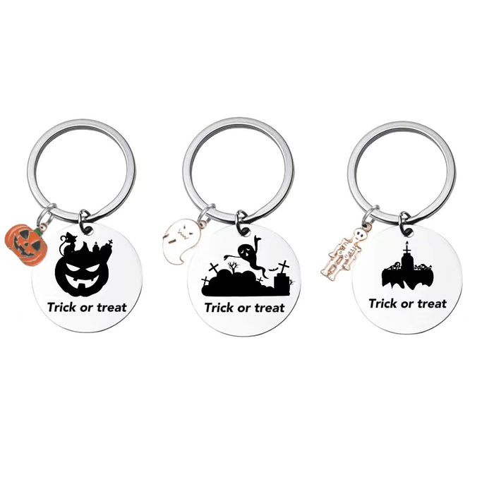 Wholesale Halloween Cartoon Ghost Stainless Steel Keychain JDC-KC-JinZ011