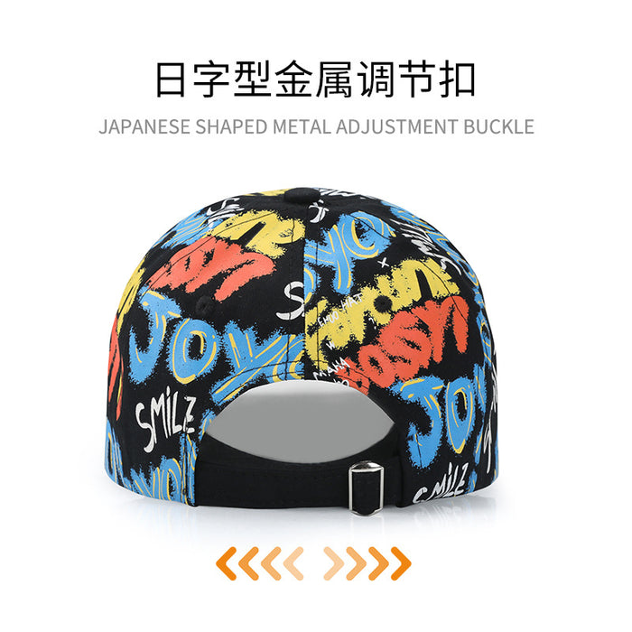 Wholesale wholesale Children's Street-fried Graffiti Baseball Cap Leather Label Cap