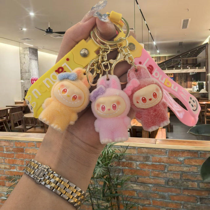 Wholesale Cute cartoon flocked doll keychain