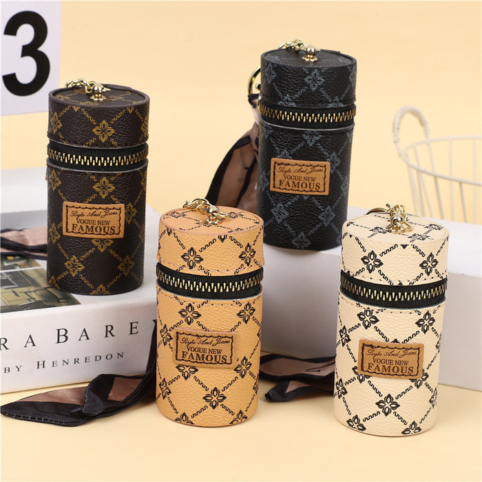 Wholesale Bucket-shaped Coin Purse with Printed Pattern Mini Lipstick Key Storage Bag