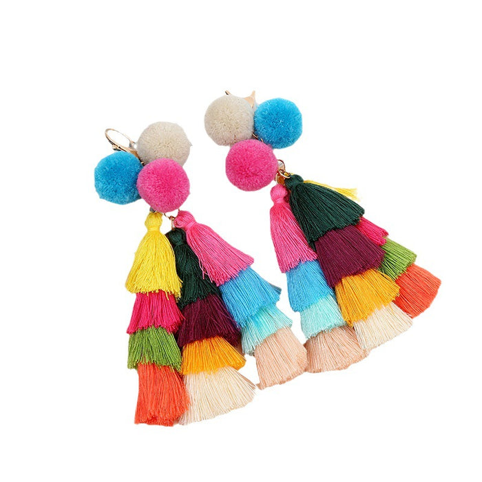 Wholesale Colorful Polyester Tassel Pendant Keychain JDC-KC-ZhenZhen001