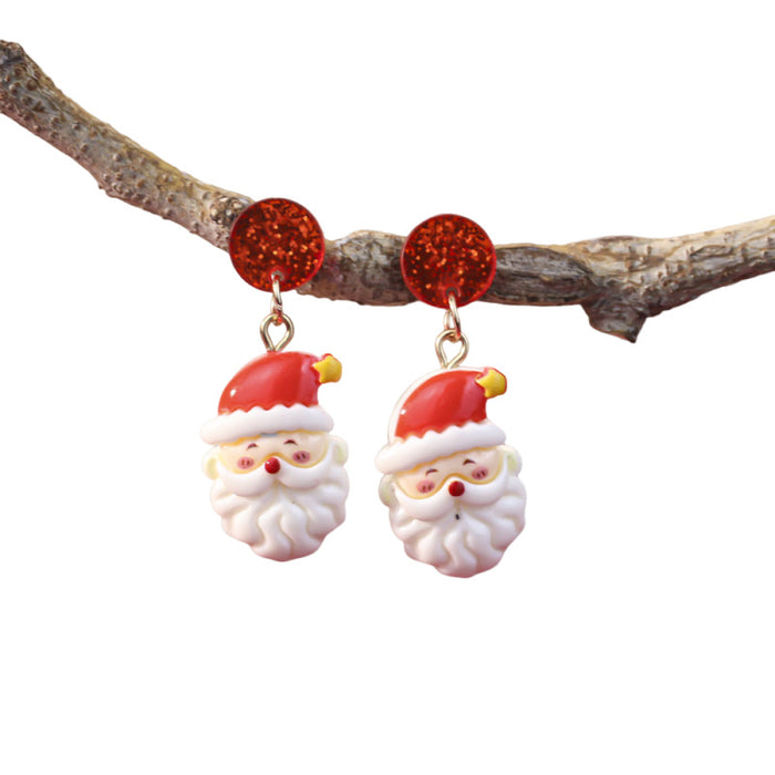 Wholesale Cute cartoon bubble shape Christmas earrings niche holiday party atmosphere earrings