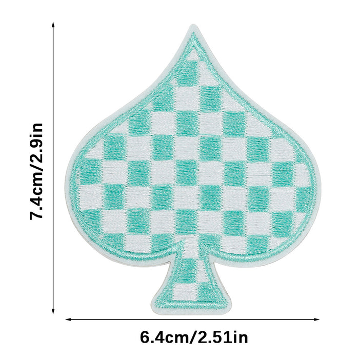 Wholesale Checkerboard Spade Embroider Cloth DIY Patches