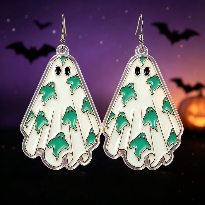 Wholesale  Ghost Acrylic Earrings Funny Cartoon Design Party Jewelry Accessory
