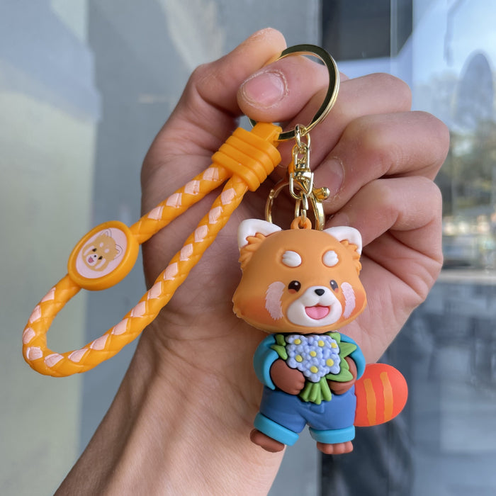 Wholesale Naughty Panda Keychain Cartoon Cute Bear Doll Bag Pendant Car Keychain Small Gift Wholesale