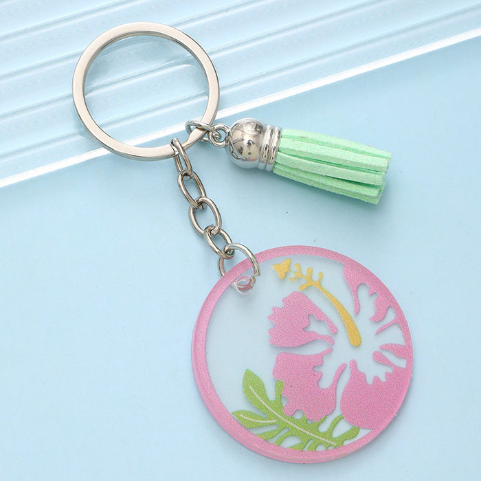 Wholesale Acrylic Flowers and Leaves Keychain JDC-KC-YiTian011