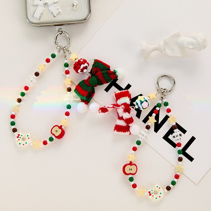 Wholesale Christmas Animal Beaded Keychains Bag Charm Keychain for Party Gift