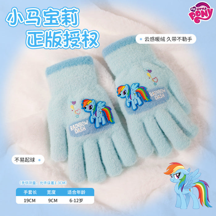 Wholesale New Children's Gloves Winter Plus Velvet Thickened Half Finger Gloves Winter Warm Artifact My Little Pony JDC-GS-Zaix003