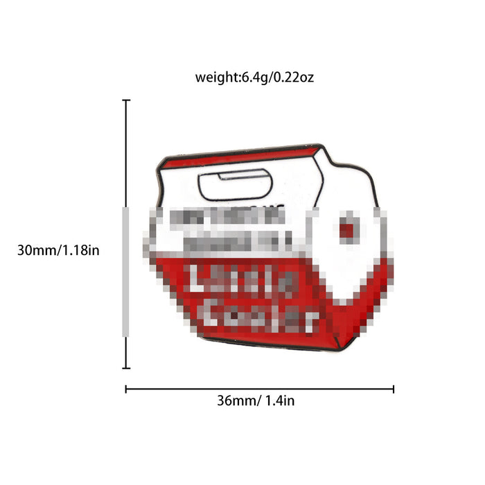 Wholesale Creative Metal Milk Box Brooch Fun English Letter Badge Pin Everyday Fashion Accessory For Boutique Resale