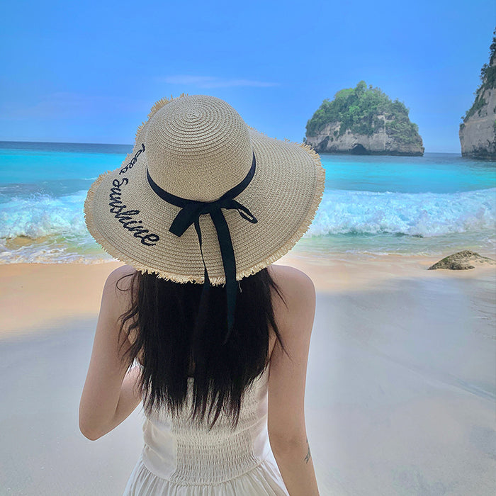 Wholesale Seaside Sun Hat Big Eaves Straw Hat Summer All-match Sunshade Sunscreen Travel