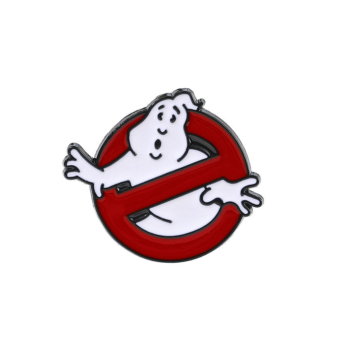 Wholesale Ghostbusters Cartoon White Ghost Metal Brooch Pin Decorative Fashion Accessory