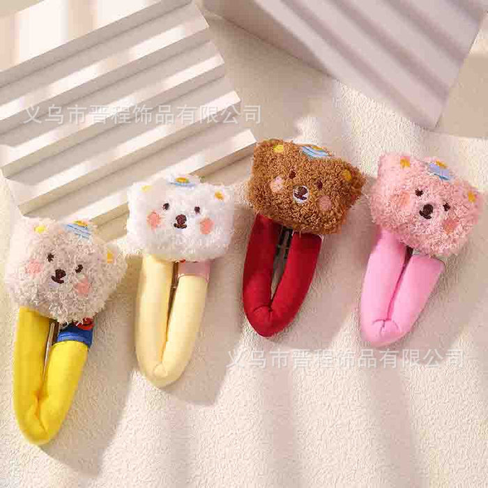 Wholesale New cartoon dog sponge hair clip with side bangs and plush toy large clip wholesale