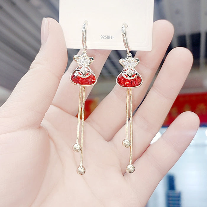 Wholesale   long earrings for women  red Agate Pearl earrings earrings