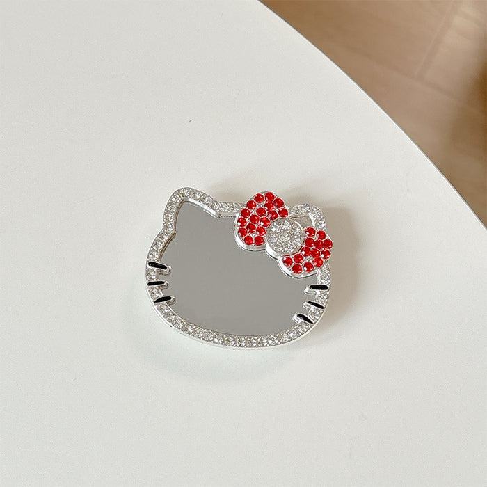 Wholesale Rhinestone Glass Mirror Cat Phone Grips