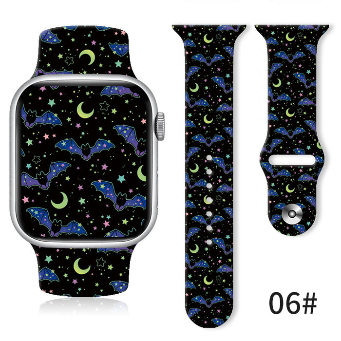 Wholesale Cartoon Christmas Silicone Strap Suitable for Apple Watch Strap JDC-WD-NuoQi003