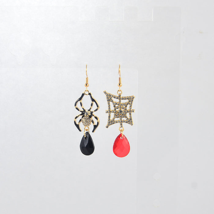 Wholesale Electroplated Zinc Alloy  Earrings Pumpkin Skull Ghost Face Tassel Zircon For Boutique Resale