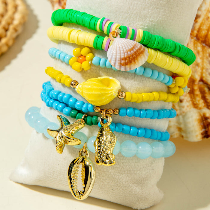 Wholesale Beach Vacation Starfish Shell Bracelet Fashion Jewelry Accessory MOQ≥2