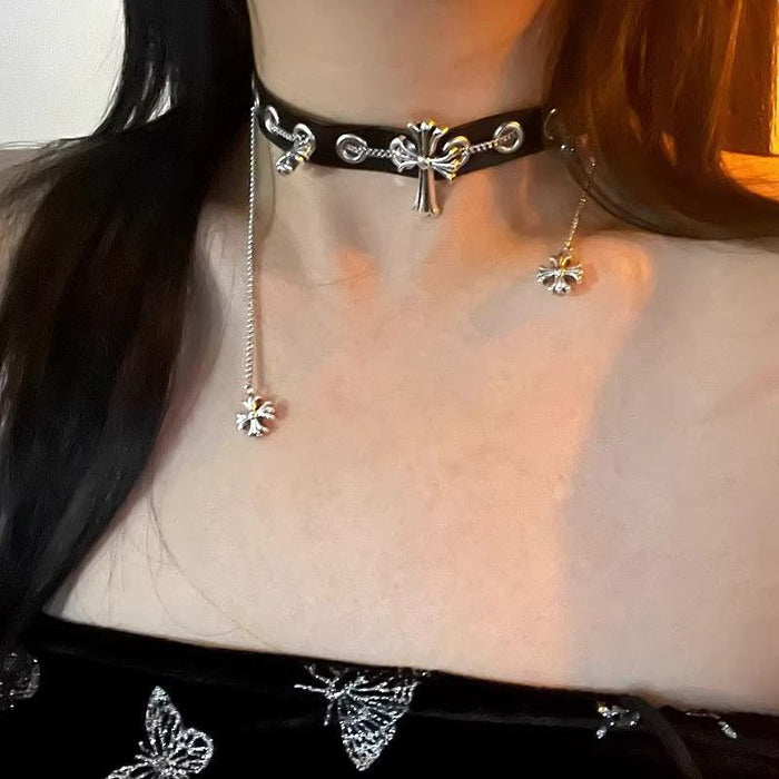 Wholesale Punk dark vintage cross necklace