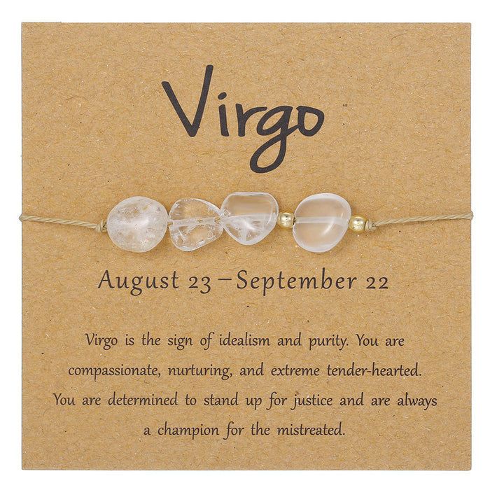 Wholesale Natural Stone 12 Zodiac Handmade Beaded Bracelet Friendship Jewelry Gift For Everyday Wear