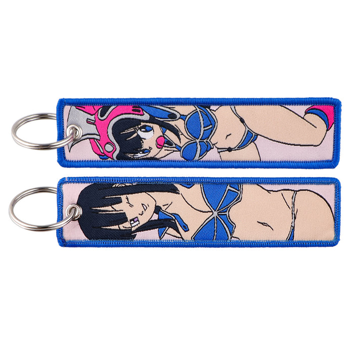 Wholesale  Woven Label Keychain Cartoon Pendant Woven Fabric Cartoon Accessory