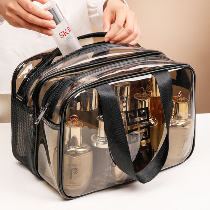 Wholesale Makeup bag PVC double-layer thick transparent dry wet separation swimming bag waterproof fitness bag large capacity toileting bag