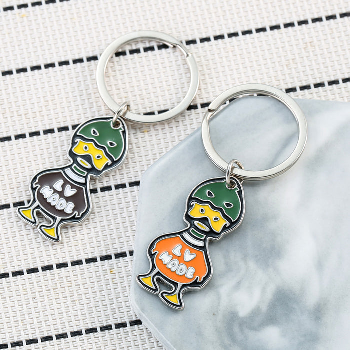 Wholesale Alloy Cartoon Duck Keychain JDC-KC-JinZ014