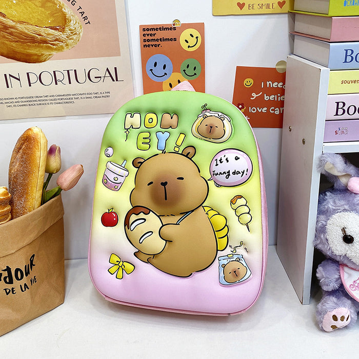 Wholesale New Groundhog Backpack Cute Kindergarten Backpack Boys and Girls Backpack Cute Cartoon Hard Shell