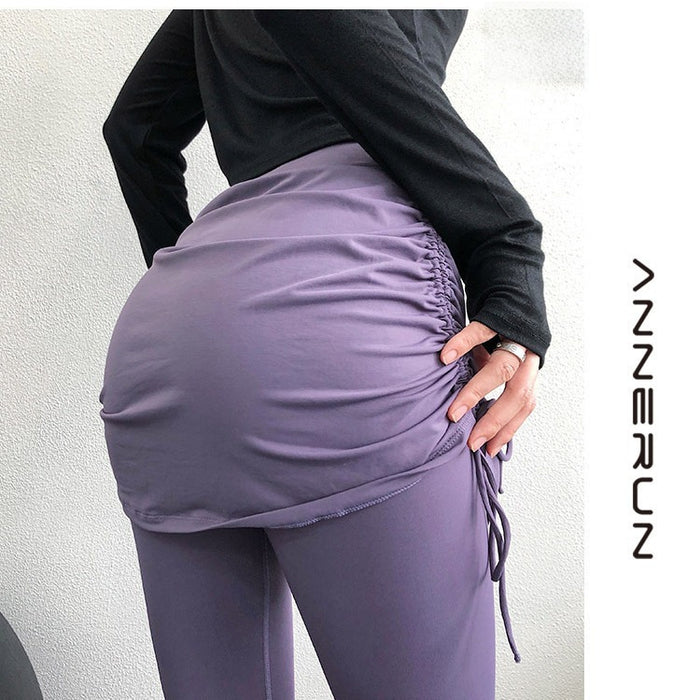 Wholesale Fitness Skirts, Stretch Body Shaping Yoga High Waist and Hip Lifting Strap Tight Sports Pants
