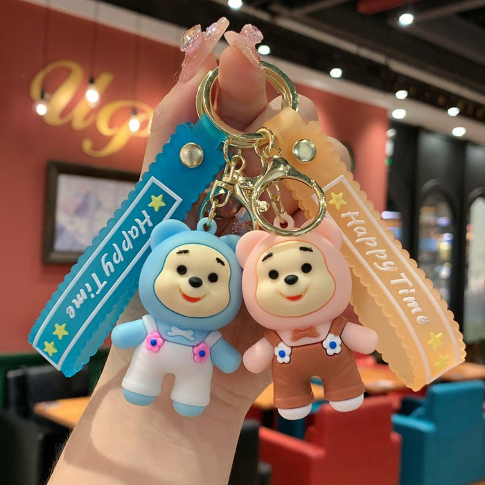 Wholesale Chic Cute Bear Keychain Charm PVC Cartoon Bear Bag Accessory Trendy Gift