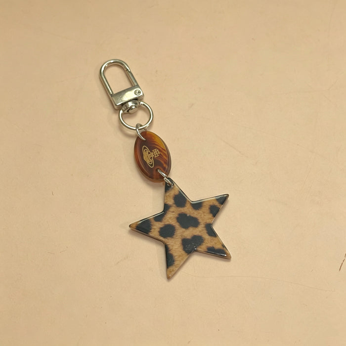 Wholesale Leopard Print Star Heart Phone Keychain Car Key Accessory Boutique Resale