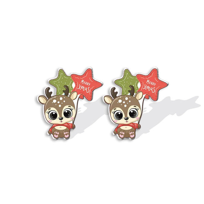 Wholesale Earrings Acrylic Christmas Moose Mug Cat JDC-ES-XiangL078