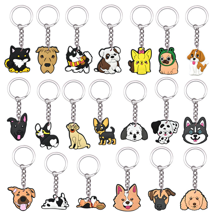 Wholesale 10 PCS Cartoon  keychain  PVC soft rubber car key pendant wholesale keychain